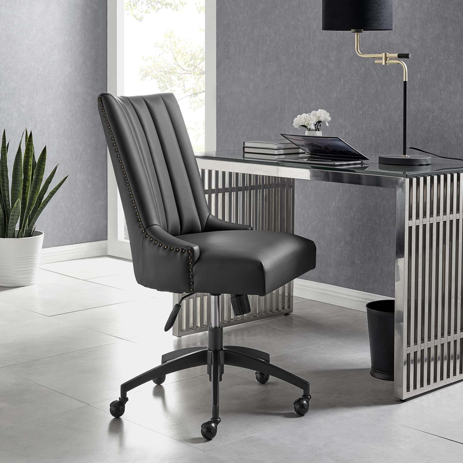 Modway Furniture Modern Empower Channel Tufted Vegan Leather Office Chair - EEI-4577