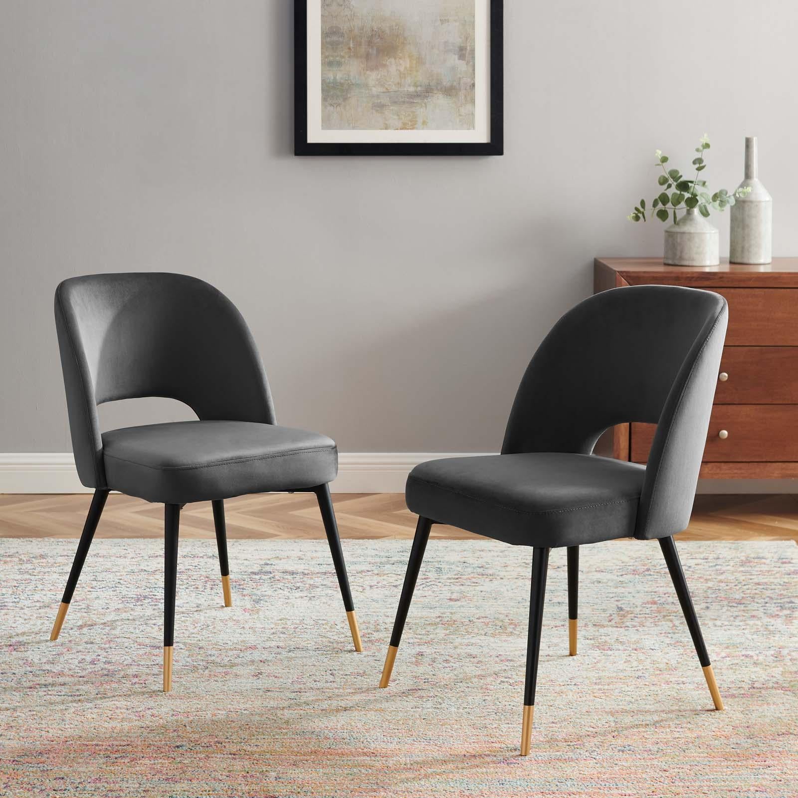 Modway Furniture Modern Rouse Performance Velvet Dining Side Chairs - Set of 2 - EEI-4599