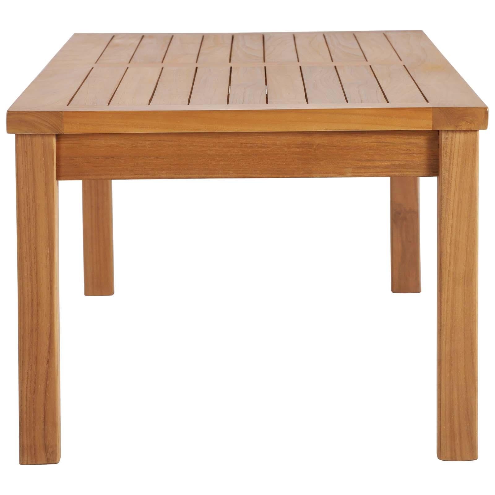 Modway Furniture Modern Upland Outdoor Patio Teak Wood 5-Piece Sectional Sofa Set - EEI-4619
