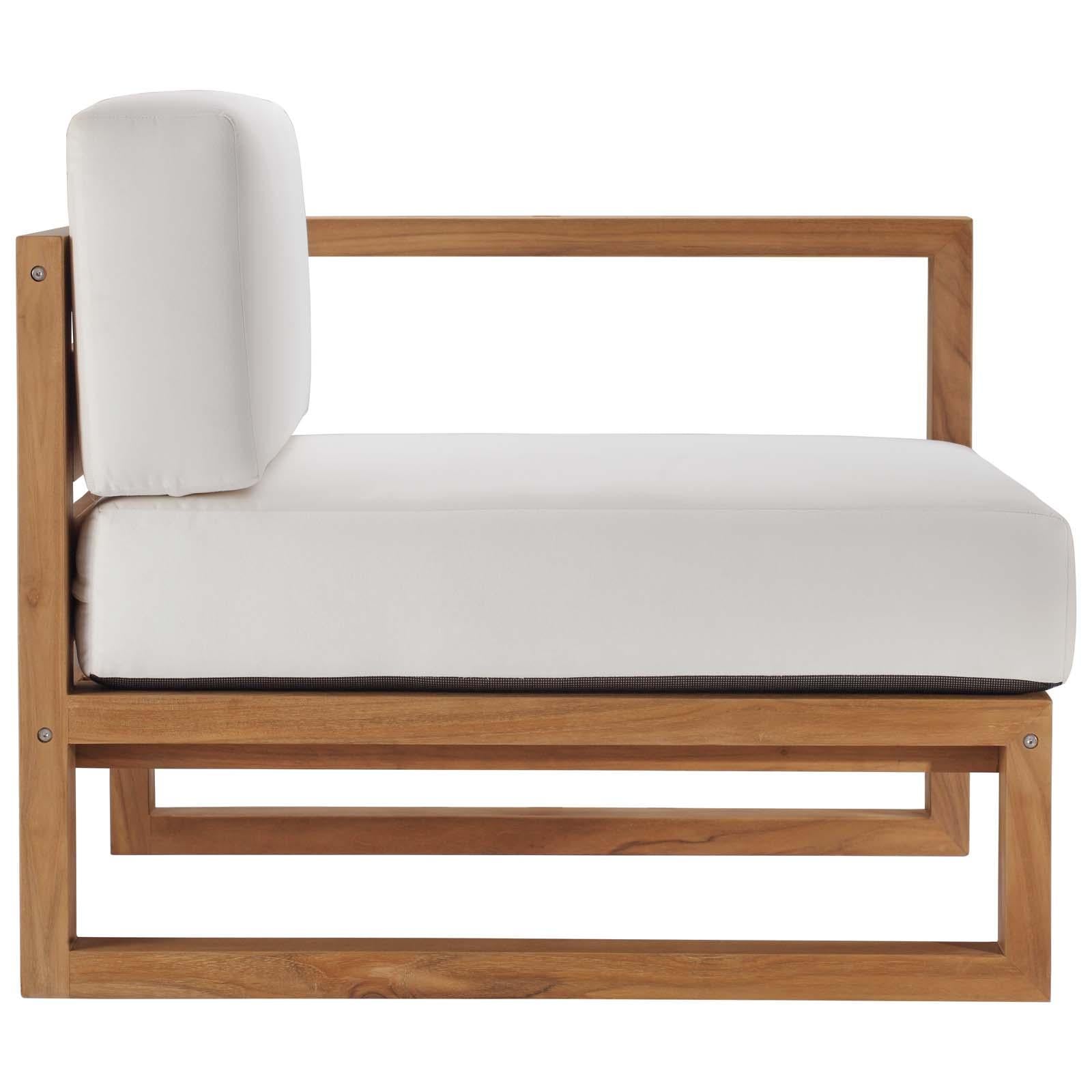Modway Furniture Modern Upland Outdoor Patio Teak Wood 5-Piece Sectional Sofa Set - EEI-4619