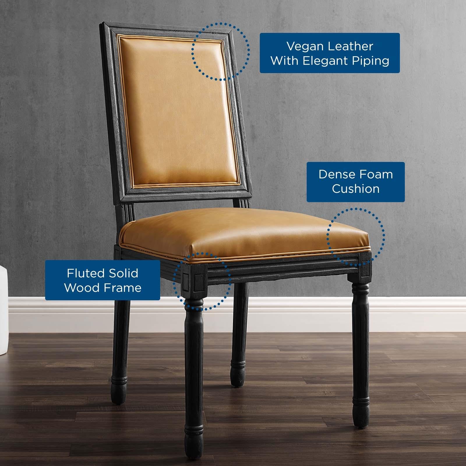 Modway Furniture Modern Court French Vintage Vegan Leather Dining Side Chair - EEI-4663