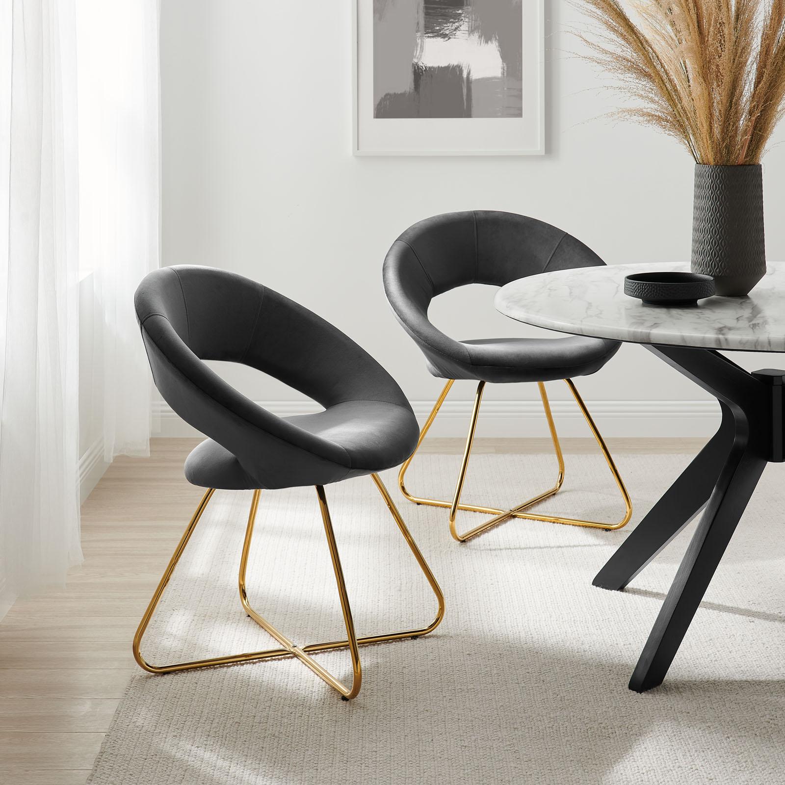 Modway Furniture Modern Nouvelle Performance Velvet Dining Chair Set of 2 - EEI-4681