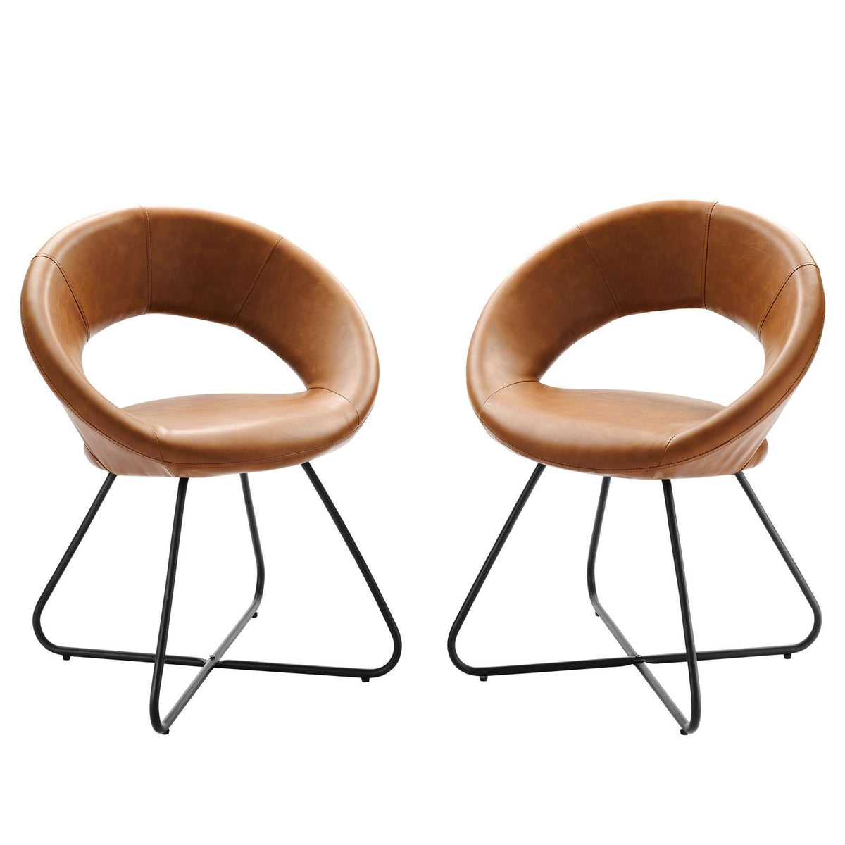 Modway Furniture Modern Nouvelle Vegan Leather Dining Chair Set of 2 - EEI-4682