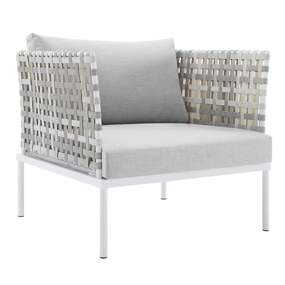 Modway Furniture Modern Harmony 3-Piece  Sunbrella® Basket Weave Outdoor Patio Aluminum Seating Set - EEI-4684