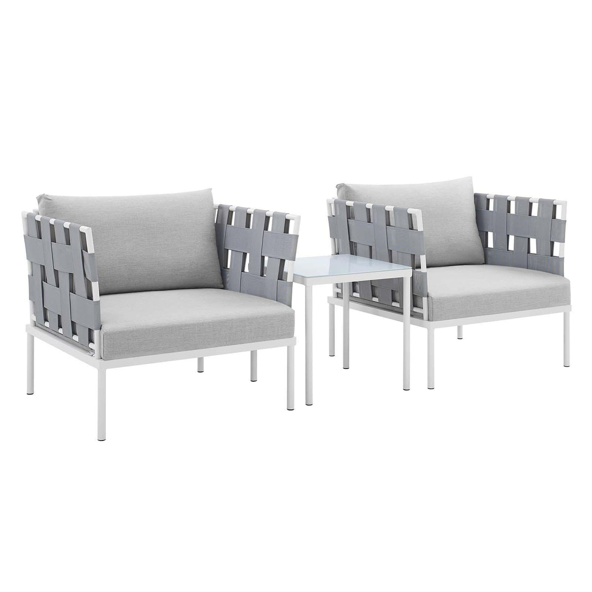 Modway Furniture Modern Harmony 3-Piece  Sunbrella® Outdoor Patio Aluminum Seating Set - EEI-4687