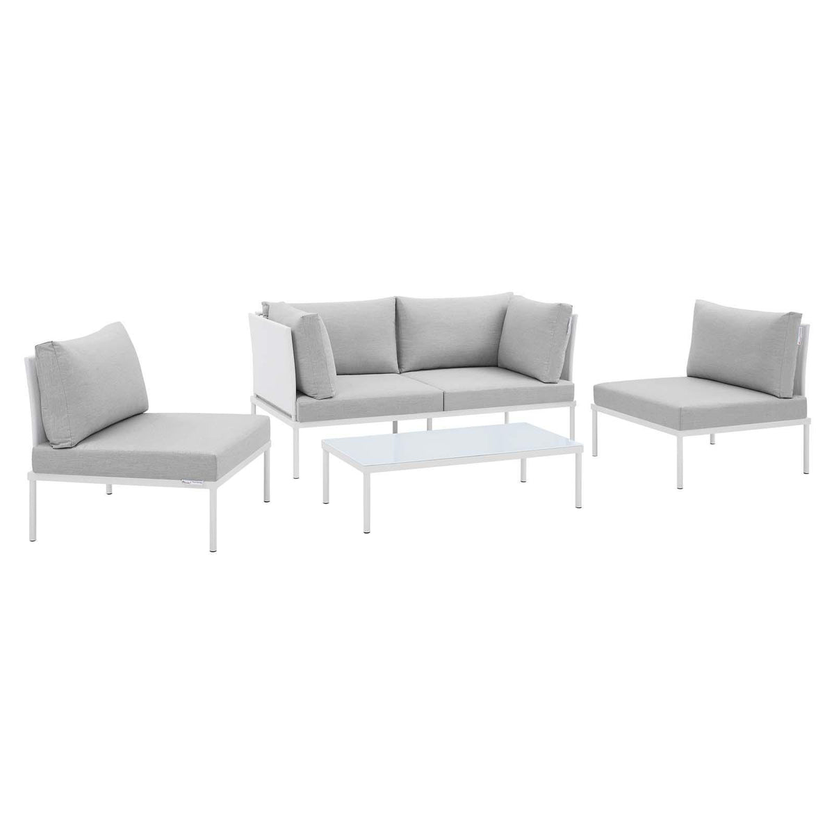 Modway Furniture Modern Harmony 4-Piece  Sunbrella® Outdoor Patio Aluminum Seating Set - EEI-4690