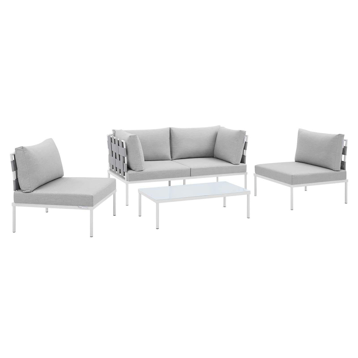 Modway Furniture Modern Harmony 4-Piece  Sunbrella® Outdoor Patio Aluminum Seating Set - EEI-4691