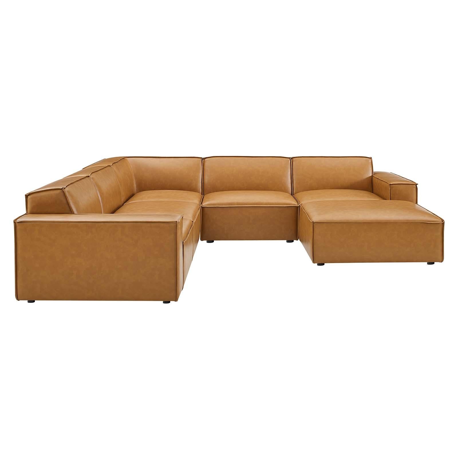 Modway Furniture Modern Restore 6-Piece Vegan Leather Sectional Sofa - EEI-4714