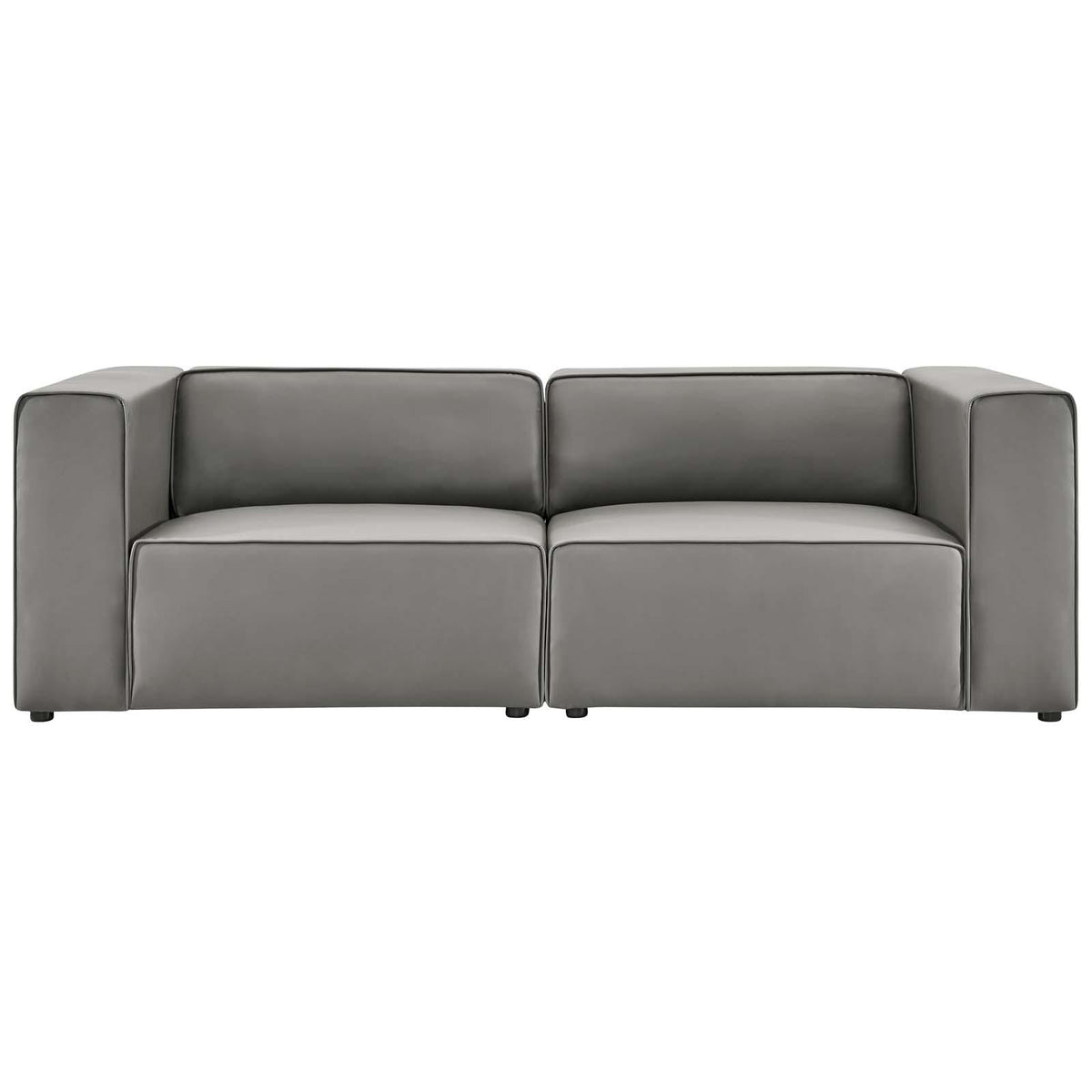 Modway Furniture Modern Mingle Vegan Leather 2-Piece Sectional Sofa Loveseat - EEI-4788