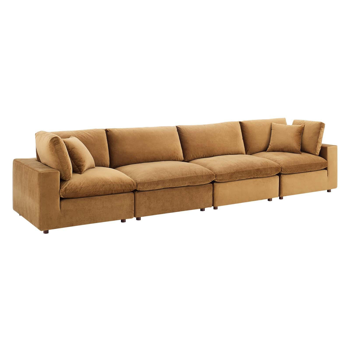 Modway Furniture Modern Commix Down Filled Overstuffed Performance Velvet 4-Seater Sofa - EEI-4819