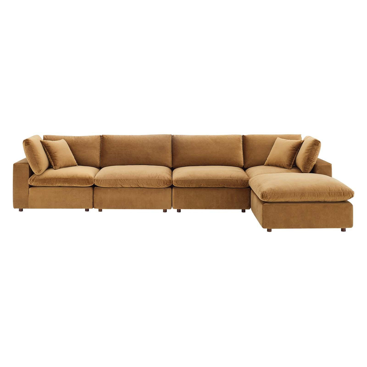 Modway Furniture Modern Commix Down Filled Overstuffed Performance Velvet 5-Piece Sectional Sofa - EEI-4820