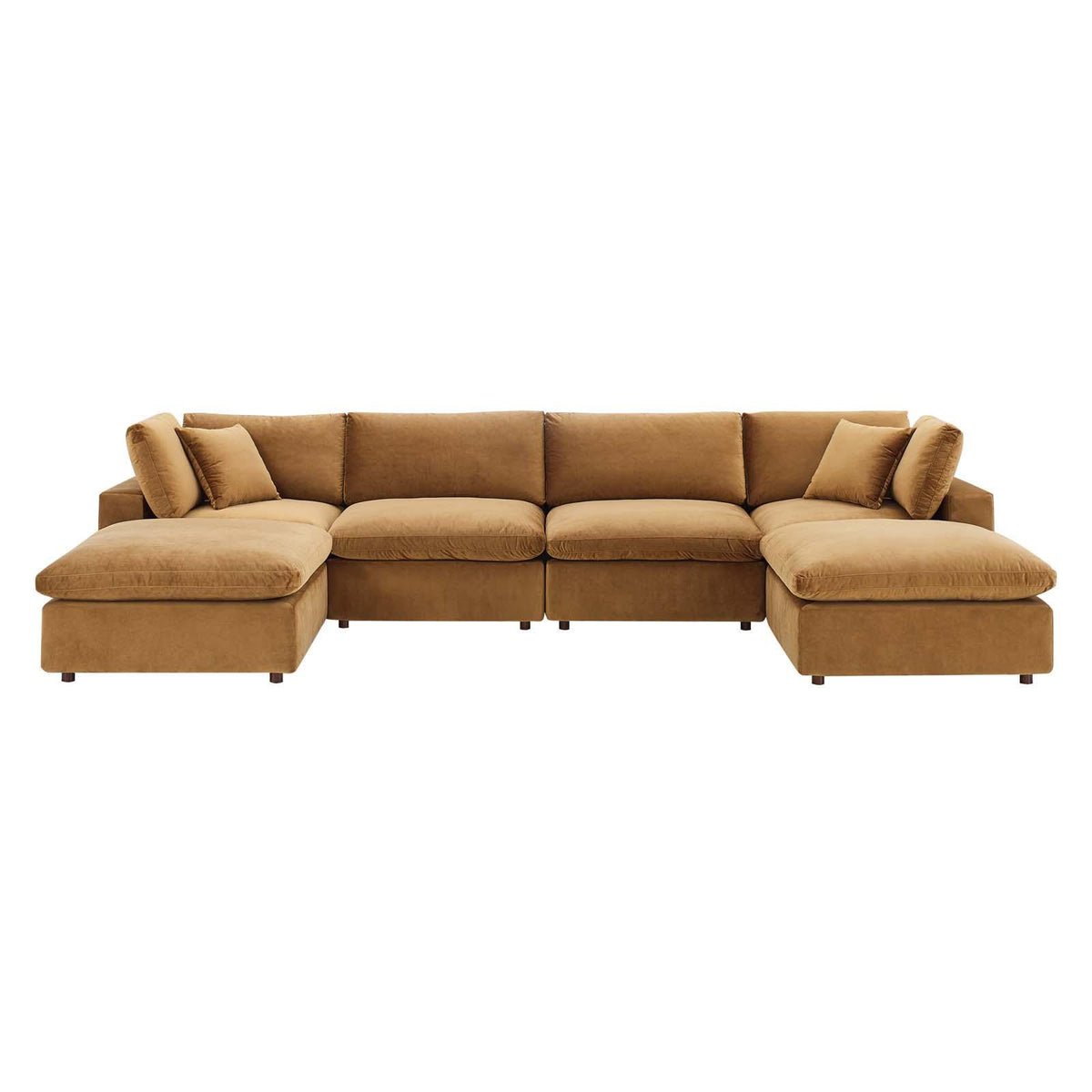 Modway Furniture Modern Commix Down Filled Overstuffed Performance Velvet 6-Piece Sectional Sofa - EEI-4821