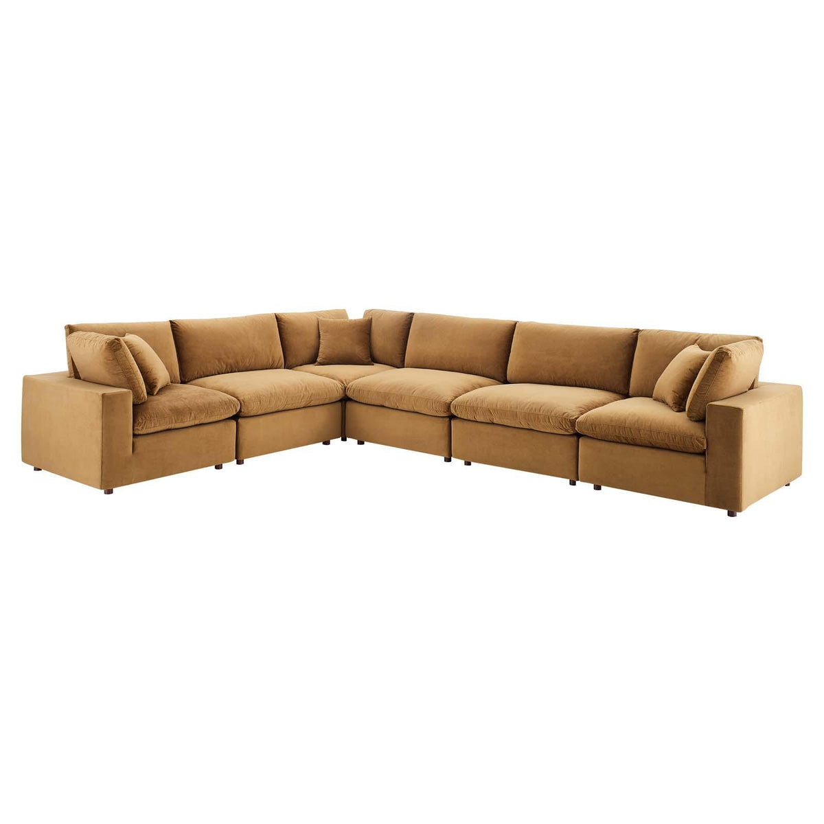 Modway Furniture Modern Commix Down Filled Overstuffed Performance Velvet 6-Piece Sectional Sofa - EEI-4824