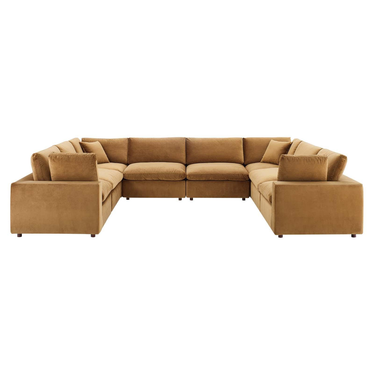 Modway Furniture Modern Commix Down Filled Overstuffed Performance Velvet 	8-Piece Sectional Sofa - EEI-4826