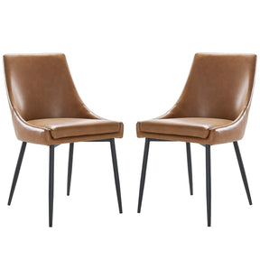 Modway Furniture Modern Viscount Vegan Leather Dining Chairs - Set of 2 - EEI-4827