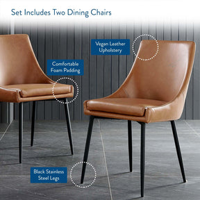 Modway Furniture Modern Viscount Vegan Leather Dining Chairs - Set of 2 - EEI-4827
