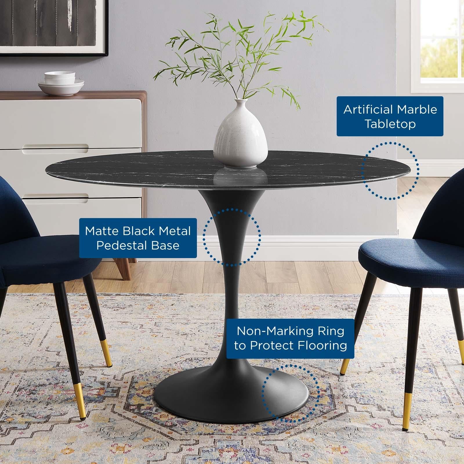 Modway Furniture Modern Lippa 48" Artificial Marble Dining Table - EEI-4870