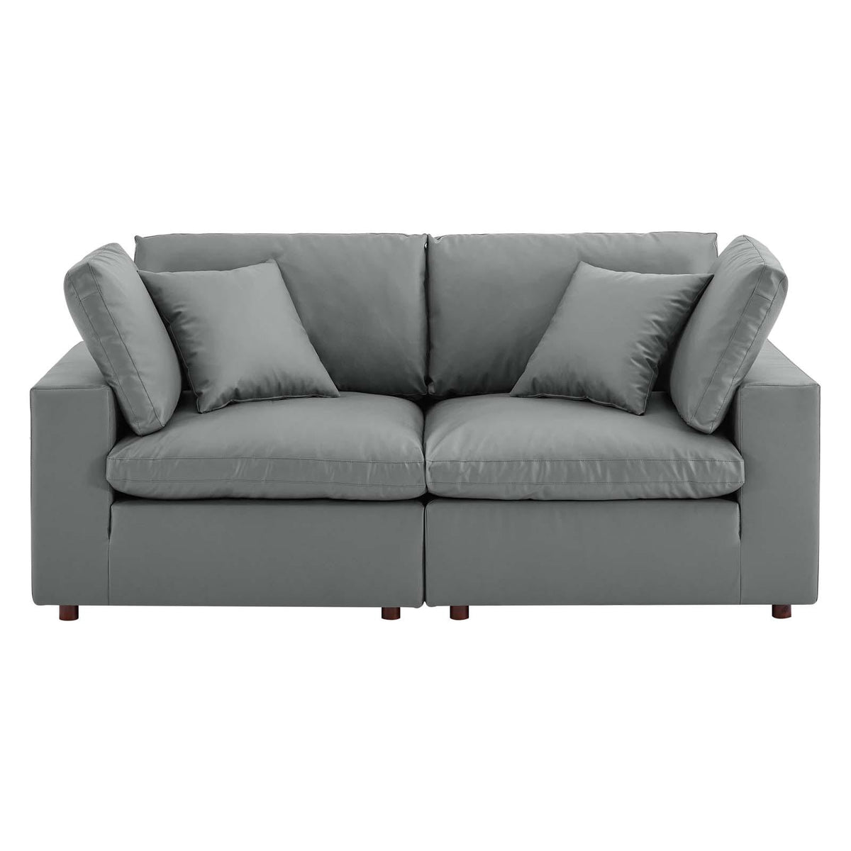 Modway Furniture Modern Commix Down Filled Overstuffed Vegan Leather Loveseat - EEI-4913