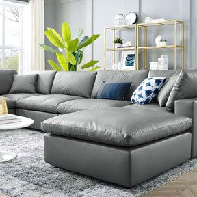 Modway Furniture Modern Commix Down Filled Overstuffed Vegan Leather 7-Piece Sectional Sofa - EEI-4922