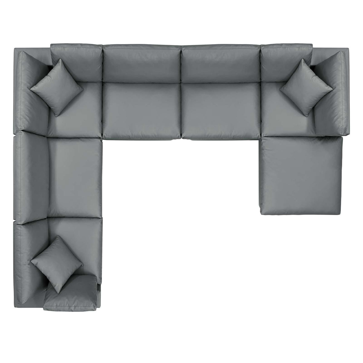 Modway Furniture Modern Commix Down Filled Overstuffed Vegan Leather 7-Piece Sectional Sofa - EEI-4922