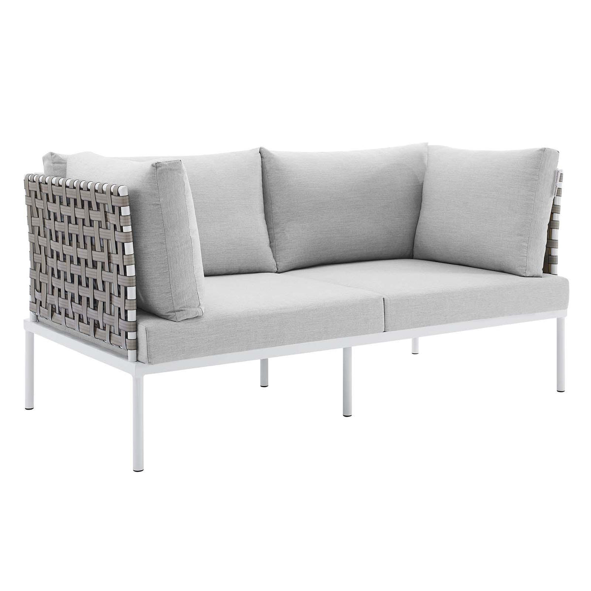 Modway Furniture Modern Harmony 8-Piece  Sunbrella® Basket Weave Outdoor Patio Aluminum Seating Set - EEI-4947