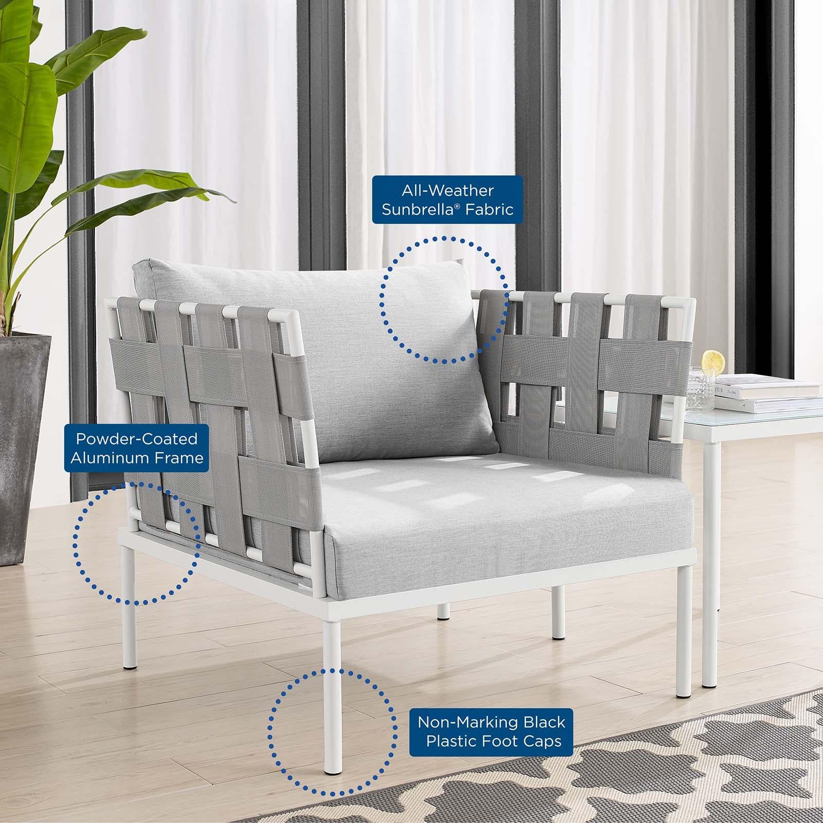 Modway Furniture Modern Harmony Sunbrella® Outdoor Patio Aluminum Armchair - EEI-4956