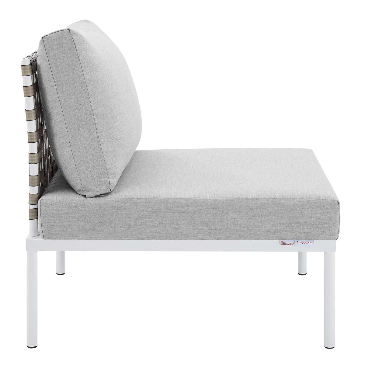 Modway Furniture Modern Harmony Sunbrella® Basket Weave Outdoor Patio Aluminum Armless Chair - EEI-4958