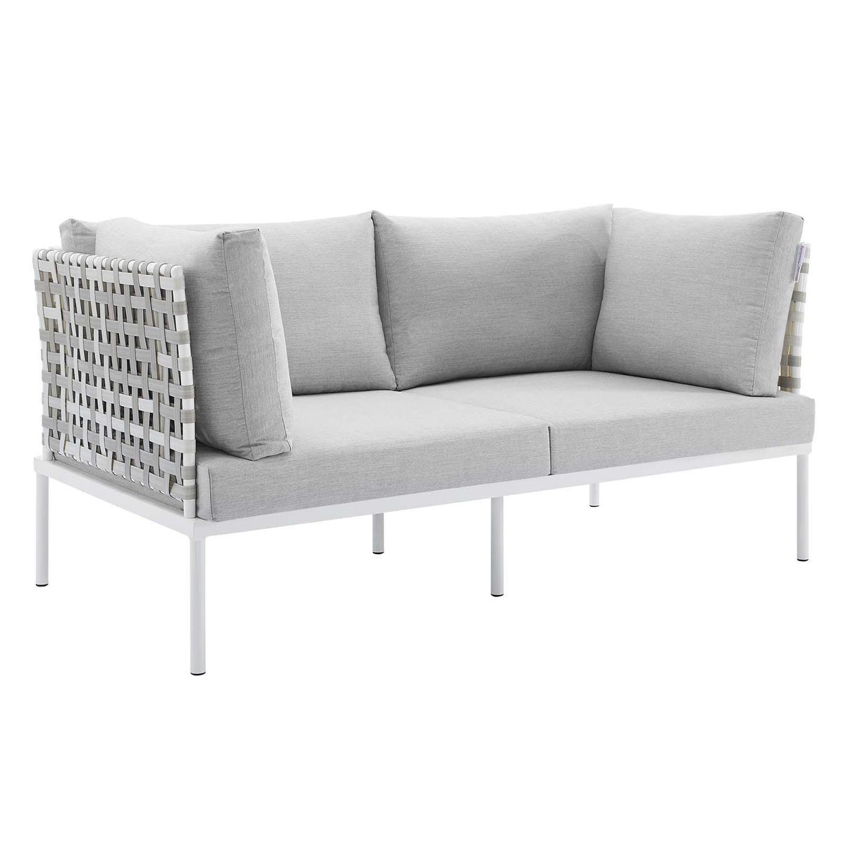 Modway Furniture Modern Harmony Sunbrella® Basket Weave Outdoor Patio Aluminum Loveseat - EEI-4961