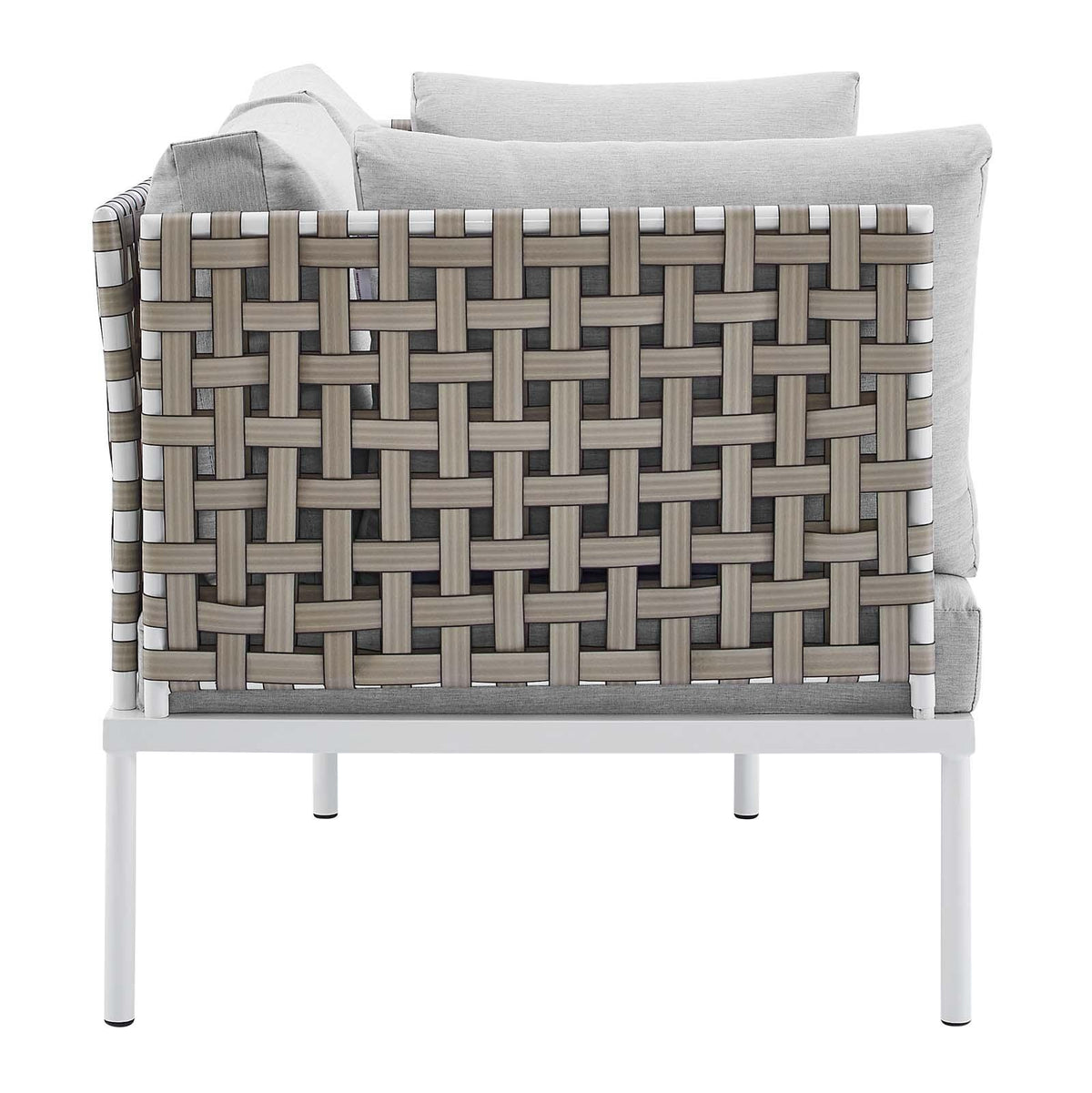 Modway Furniture Modern Harmony Sunbrella® Basket Weave Outdoor Patio Aluminum Loveseat - EEI-4962