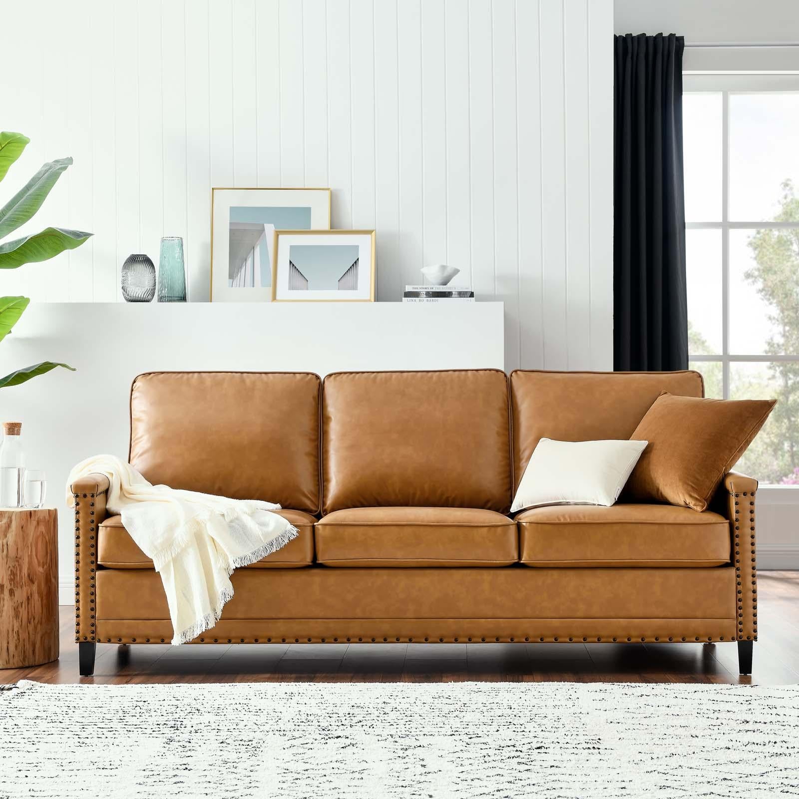 Modway Furniture Modern Ashton Vegan Leather Sofa - EEI-4984