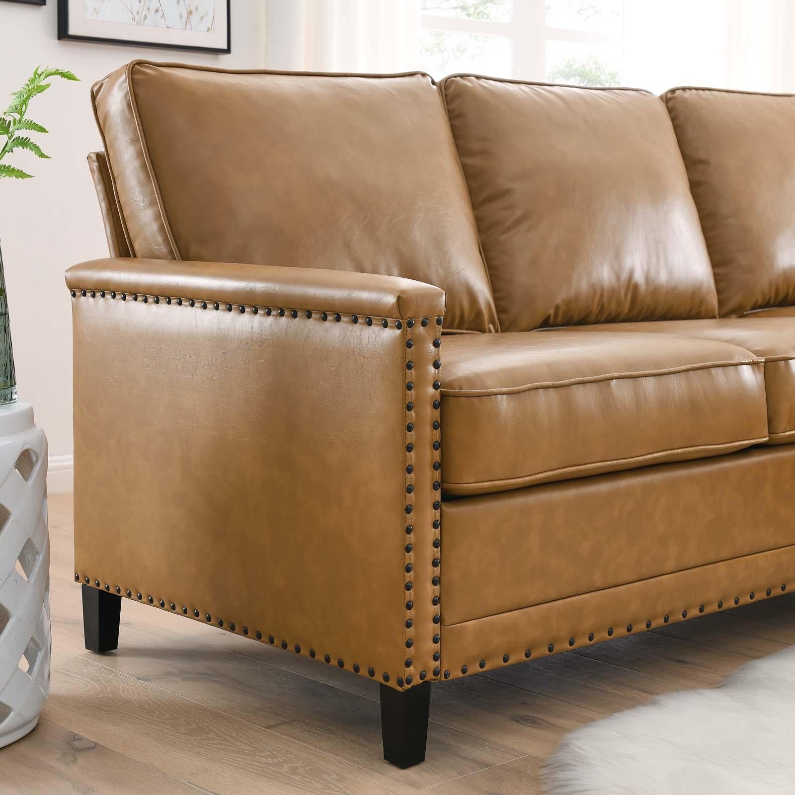 Modway Furniture Modern Ashton Vegan Leather Sectional Sofa - EEI-4996