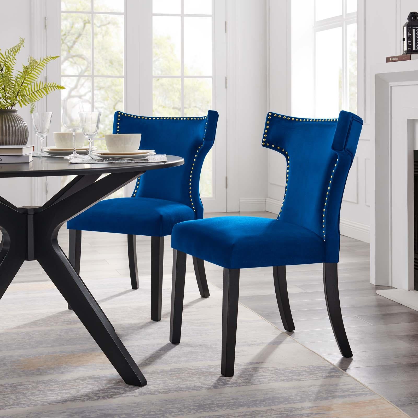 Modway Furniture Modern Curve Performance Velvet Dining Chairs - Set of 2 - EEI-5008