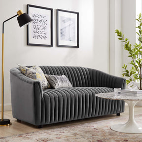 Modway Furniture Modern Announce Performance Velvet Channel Tufted Loveseat - EEI-5054