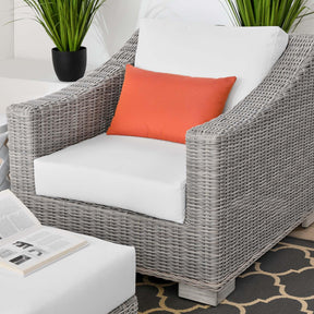 Modway Furniture Modern Conway Outdoor Patio Wicker Rattan 2-Piece Armchair and Ottoman Set - EEI-5090