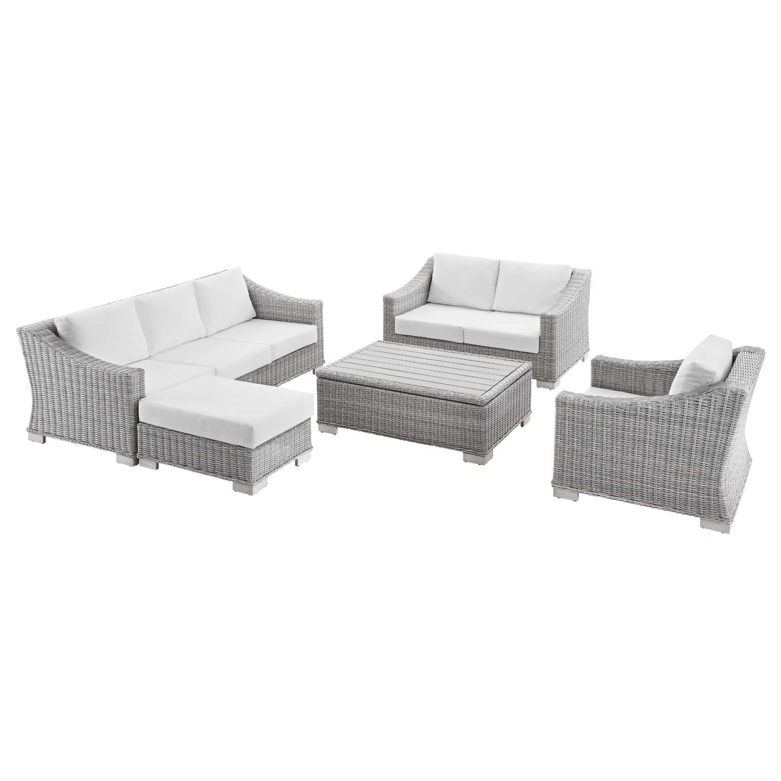 Modway Furniture Modern Conway 5-Piece Outdoor Patio Wicker Rattan Furniture Set - EEI-5092
