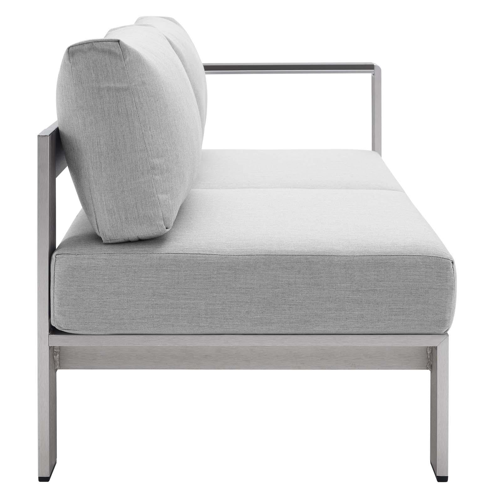 Modway Furniture Modern Shore Sunbrella® Fabric Outdoor Patio Aluminum 7 Piece Sectional Sofa Set - EEI-5481