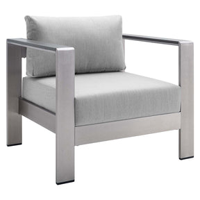 Modway Furniture Modern Shore Sunbrella® Fabric Outdoor Patio Aluminum 7 Piece Sectional Sofa Set - EEI-5481
