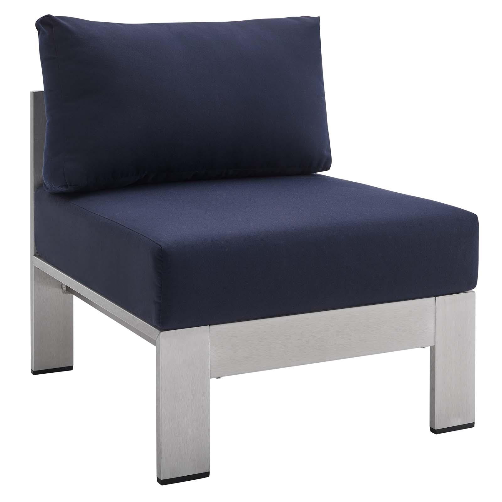 Modway Furniture Modern Shore Sunbrella® Fabric Outdoor Patio Aluminum 8 Piece Sectional Sofa Set - EEI-5482