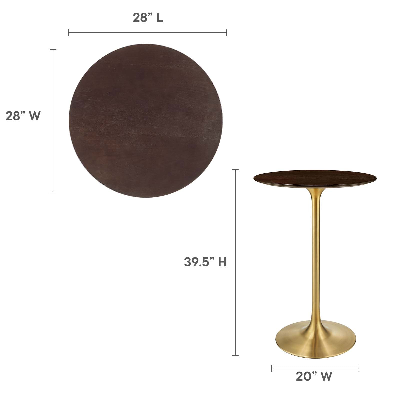 Modway Furniture Modern Lippa 28" Wood Bar Table - EEI-5529