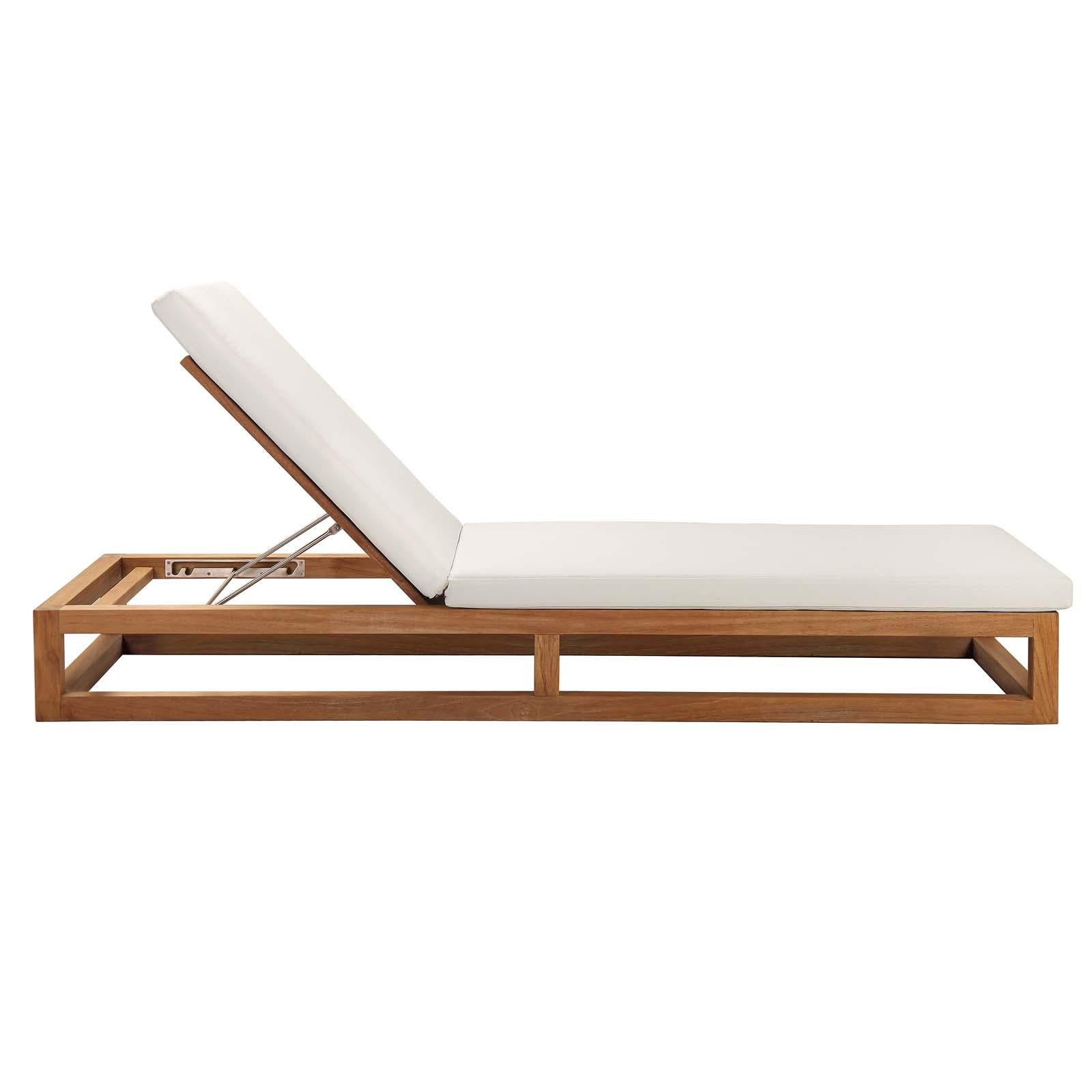 Modway Furniture Modern Newbury Outdoor Patio Premium Grade A Teak Wood Lounge Chair - EEI-5534