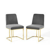 Modway Furniture Modern Amplify Sled Base Performance Velvet Dining Chairs - Set of 2 - EEI-5569