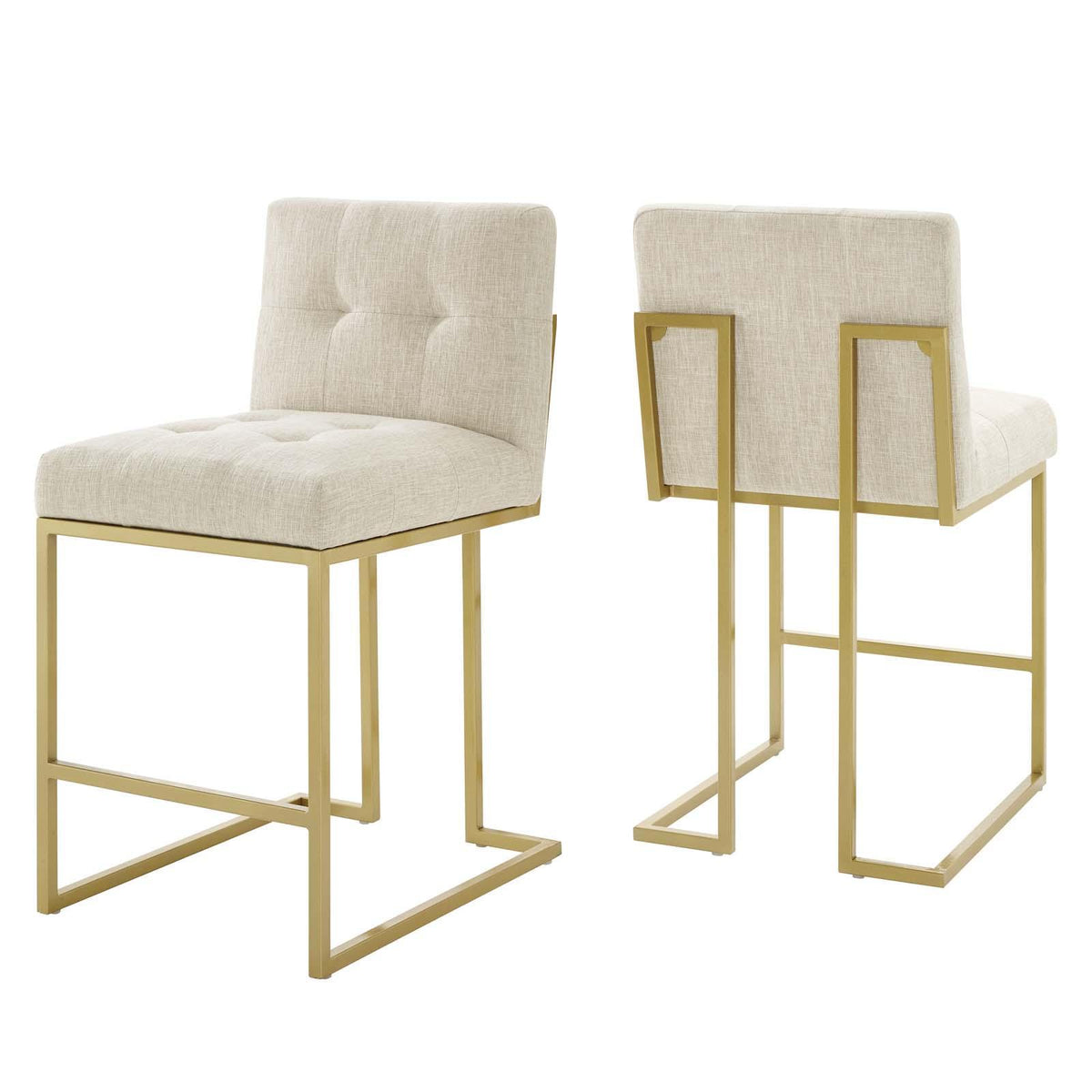 Modway Furniture Modern Privy Counter Stool Upholstered Fabric Set of 2 - EEI-5571
