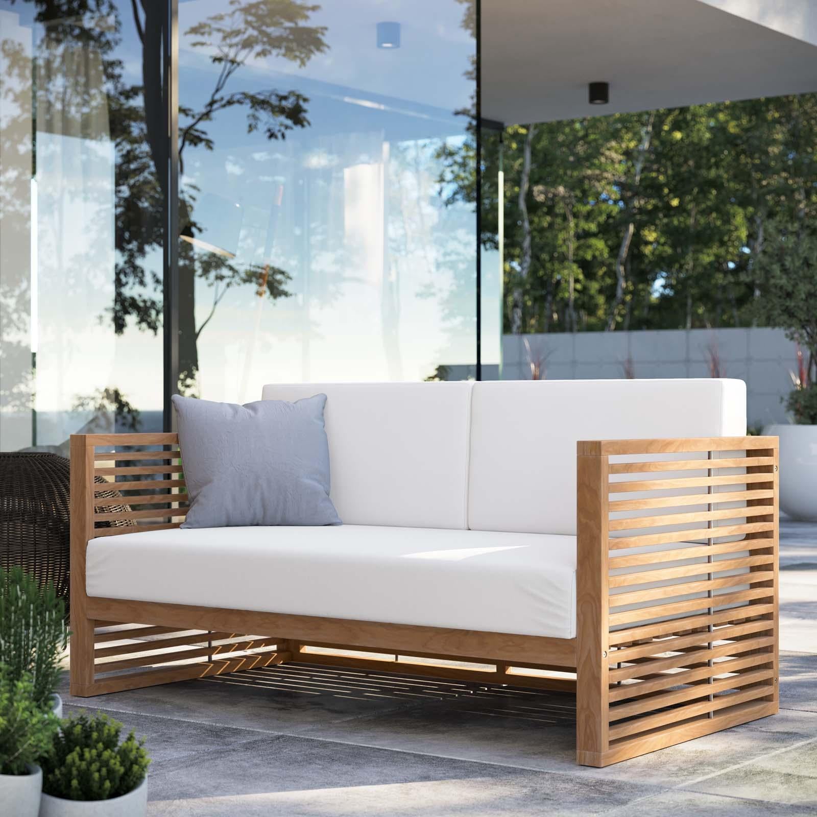Modway Furniture Modern Carlsbad Teak Wood Outdoor Patio Loveseat - EEI-5605