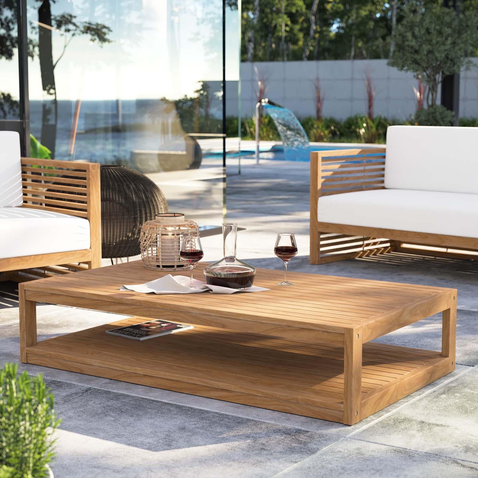 Modway Furniture Modern Carlsbad Teak Wood Outdoor Patio Coffee Table - EEI-5608