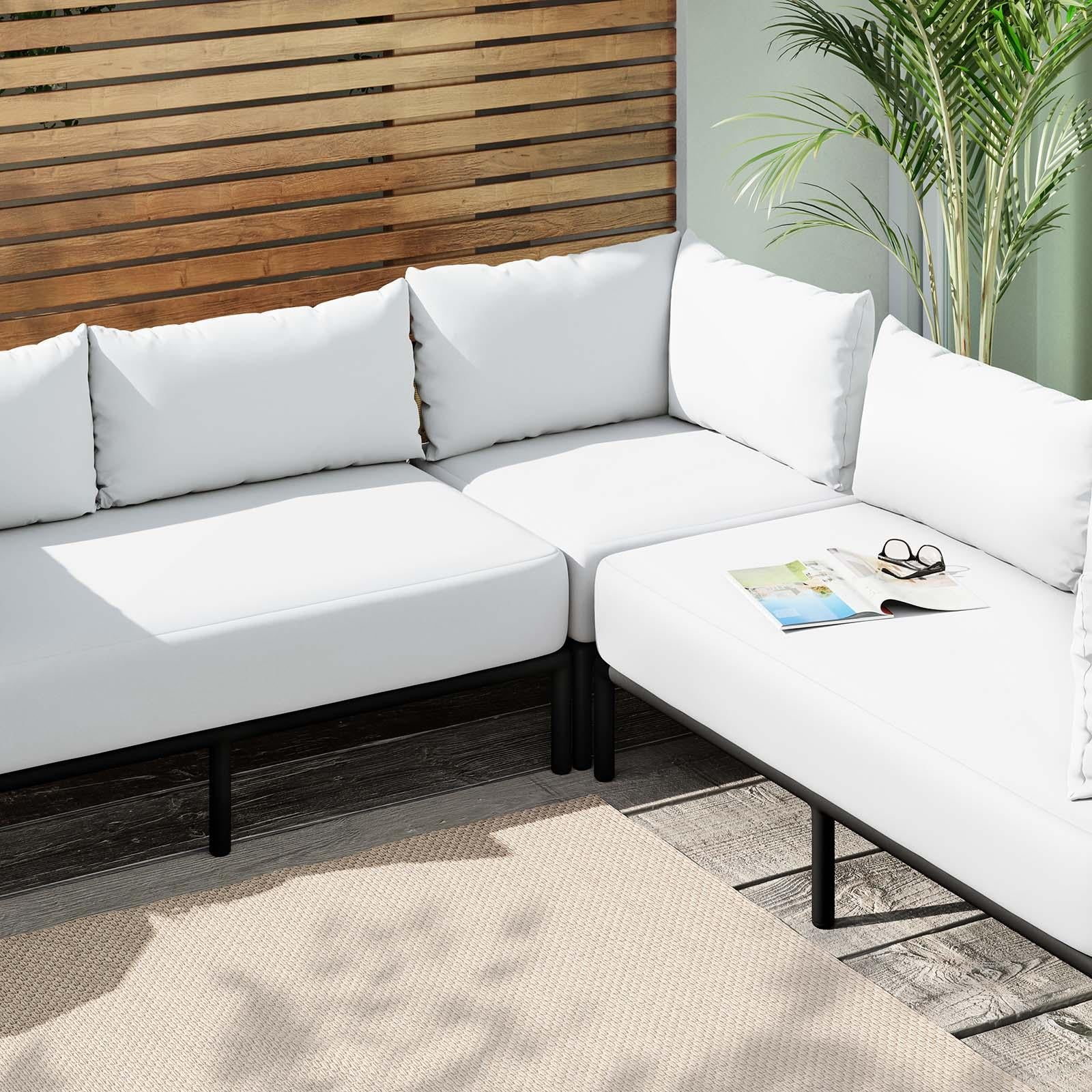 Modway Furniture Modern Hanalei Outdoor Patio 3-Piece Sectional - EEI-5631