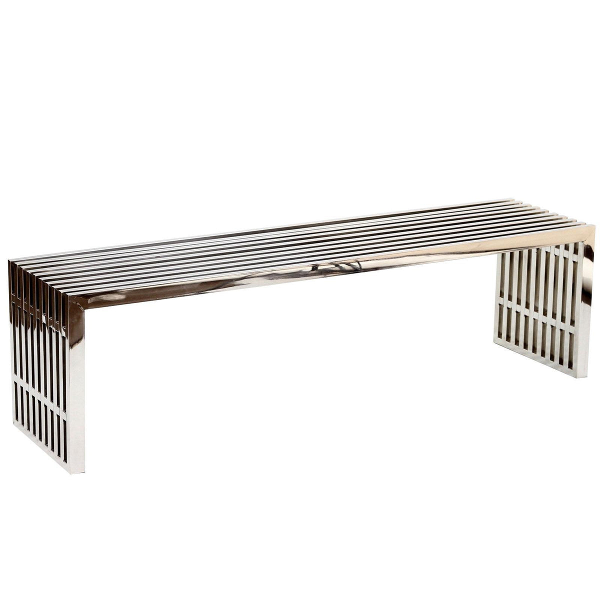 Modway Furniture Modern Gridiron Large Stainless Steel Bench - EEI-570