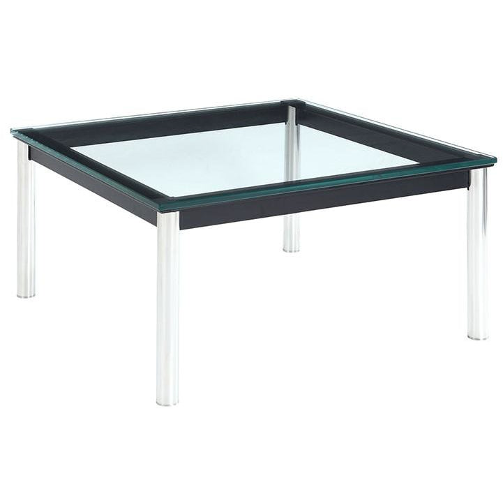 Modway Furniture Modern Metal and Glass Charles Side Table in Black EEI-571-BLK-Minimal & Modern