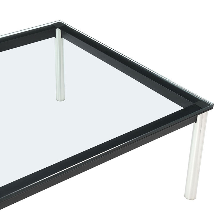 Modway Furniture Modern Glass and Metal Charles Rectangle Coffee Table in Black EEI-573-BLK-Minimal & Modern