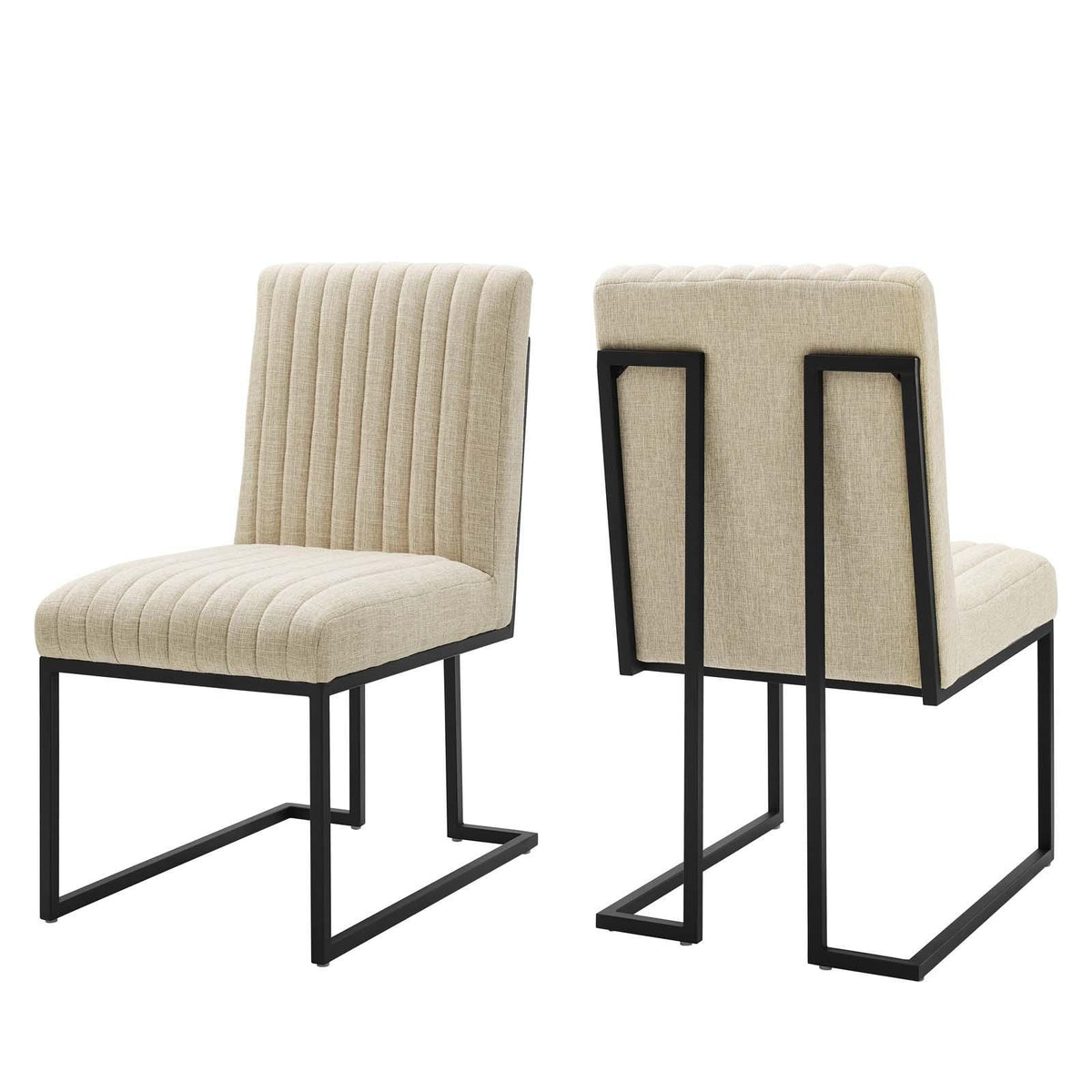 Modway Furniture Modern Indulge Channel Tufted Fabric Dining Chairs - Set of 2 - EEI-5740