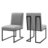 Modway Furniture Modern Indulge Channel Tufted Fabric Dining Chairs - Set of 2 - EEI-5740